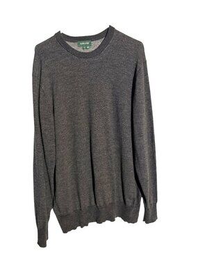 Orvis Men's Gray Merino Wool Cotton Blend Crewneck Sweater Size L